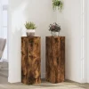 Best Plantestativer 2 stk. i konstrueret træ - Tidløst design | Størrelse: 25x25x80 cm | Farve: Røget eg Plantestativer