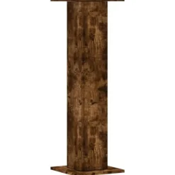 Plantestativer 2 stk. i konstrueret træ - Stabilt design | Størrelse: 30x30x95 cm | Farve: Røget eg Plantestativer