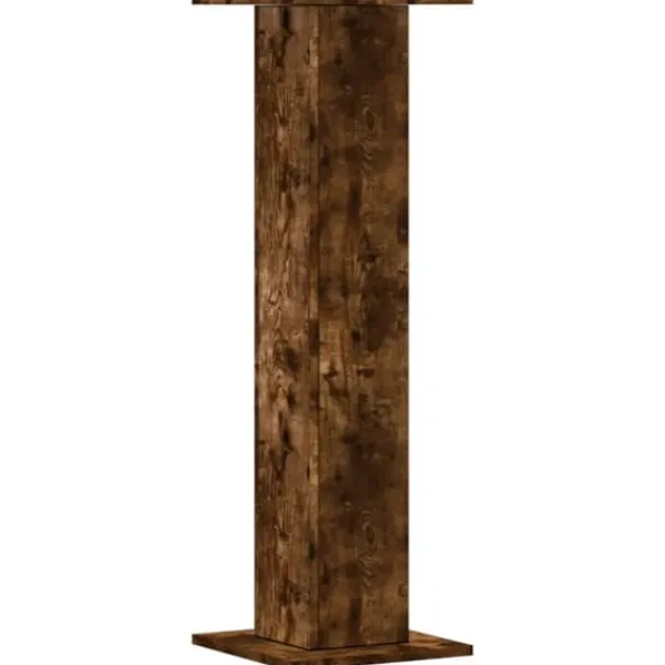 Plantestativer 2 stk. i konstrueret træ - Stabilt design | Størrelse: 30x30x95 cm | Farve: Røget eg Plantestativer