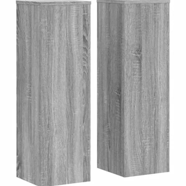 Outlet Plantestativer 2 stk. til indendørs brug - Stabilt konstrueret træ | Farve: Grå sonoma-eg | Størrelse: 25x25x80 cm Plantestativer