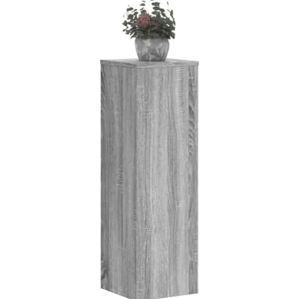 Outlet Plantestativer 2 stk. til indendørs brug - Stabilt konstrueret træ | Farve: Grå sonoma-eg | Størrelse: 25x25x80 cm Plantestativer