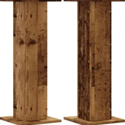 Plantestativer^Plantestativer 2 stk. til indendørs planter - Stabile i konstrueret træ | Størrelse: 30x30x80 cm | Farve: Antikt træ