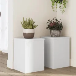 Best Plantestativer 2 stk. til planter - Robust konstrueret træ | Størrelse: 25x25x35 cm Plantestativer
