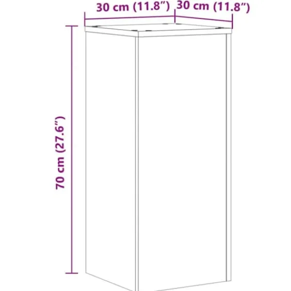 Plantestativer^Plantestativer i 2 stk. - Stabilt og slidstærkt funktionelt design | Størrelse: 30x30x70 cm | Farve: Egetræsfarvet