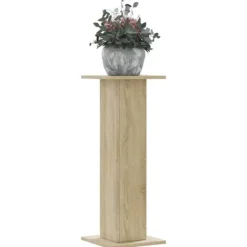 Best Plantestativer i 2-pak - Hule træstativ | Størrelse: 30x30x80 cm | Farve: Sonoma-eg Plantestativer