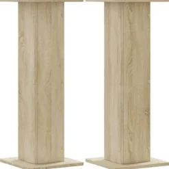 Best Plantestativer i 2-pak - Hule træstativ | Størrelse: 30x30x80 cm | Farve: Sonoma-eg Plantestativer