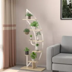 Plantestativer^Plantestativholder, 60×30×155 cm, Hvid