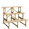 Plantestativer^Plantetrappe 3 trin gran 100x80x78 cm til have altan terrasse