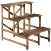 Online Plantetrappe blomsterreol 3 trin grantræ 80 x 80 x 78 cm til have altan terrasse Plantestativer