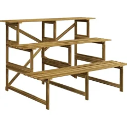 Plantestativer^Plantetrappe/blomsterreol 3 trin gran 120x80x78 cm til have altan terrasse