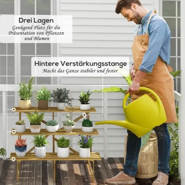 Plantestativer^Plantetrappe/blomsterreol 3 trin gran 120x80x78 cm til have altan terrasse