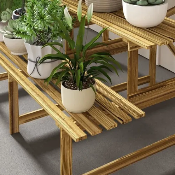 Plantestativer^Plantetrappe/blomsterreol 3 trin gran 120x80x78 cm til have altan terrasse