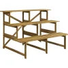 Hot Plantetrappe/blomsterreol 3 trin gran 120x80x78 cm til have altan terrasse Plantestativer