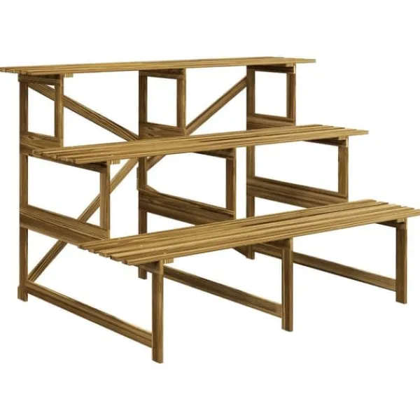 Plantestativer^Plantetrappe/blomsterreol 3 trin gran 120x80x78 cm til have altan terrasse