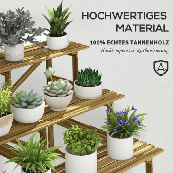 Plantestativer^Plantetrappe/blomsterreol 3 trin gran 120x80x78 cm til have altan terrasse