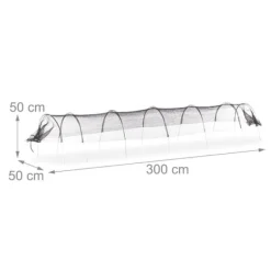Plantetunnel, 300x70x50 cm, Sort Drivhus