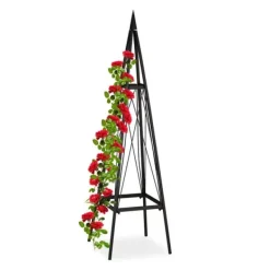 Planteunderstøttelse Obelisk, 132x36x34 cm, Sort Krukker & Plantebeholdere