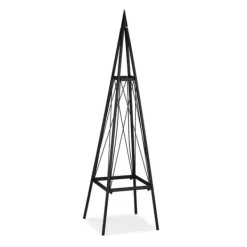 Planteunderstøttelse Obelisk, 132x36x34 cm, Sort Krukker & Plantebeholdere