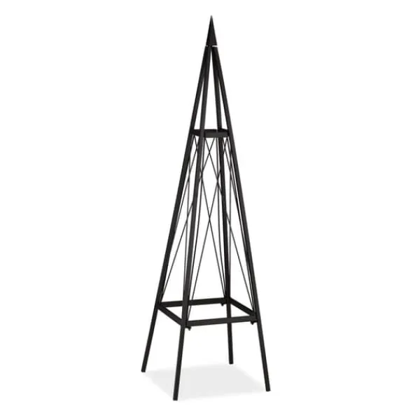 Planteunderstøttelse Obelisk, 132x36x34 cm, Sort Krukker & Plantebeholdere