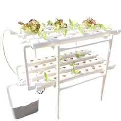 Clearance Plantningssystem, 2 niveauer, 72 plantningshuller,HVID Kit Til Plante- & Urtedyrkning