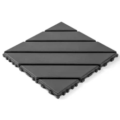 Havedekorationer^Plast dækfliser, 44 stk, 12"x12" firkantede vandafvisende udendørs fliser, til poolkant, balkon, have, indendørs og udendørs, mørkegrå
