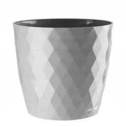 Krukker & Plantebeholdere^Plastik rund urtepotte grå 12 cm Cristal
