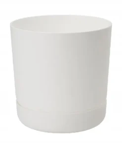 Krukker & Plantebeholdere^Plastik urtepotte med stativ 13x14,6 cm hvid mat
