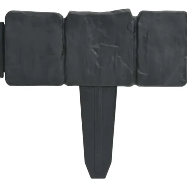 New Plænekanter 41 stk. 10 m i plast med stenlook | Farve: Grå | Størrelse: 25 cm x 22,5 cm Havedekorationer