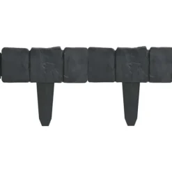 New Plænekanter 41 stk. 10 m i plast med stenlook | Farve: Grå | Størrelse: 25 cm x 22,5 cm Havedekorationer