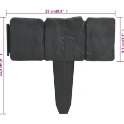 New Plænekanter 41 stk. 10 m i plast med stenlook | Farve: Grå | Størrelse: 25 cm x 22,5 cm Havedekorationer