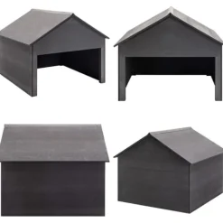 Skure, Garager & Carports^Plæneklipperskur 80x80x70 cm WPC grå - Skur Til Plæneklipper - Skure Til Plæneklippere - Home & Living