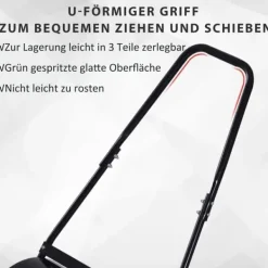 Haveværktøj^Plænerulle Ø40 cm med U-håndtag – 60 L vand/sand, sort stål 57×40×123 cm