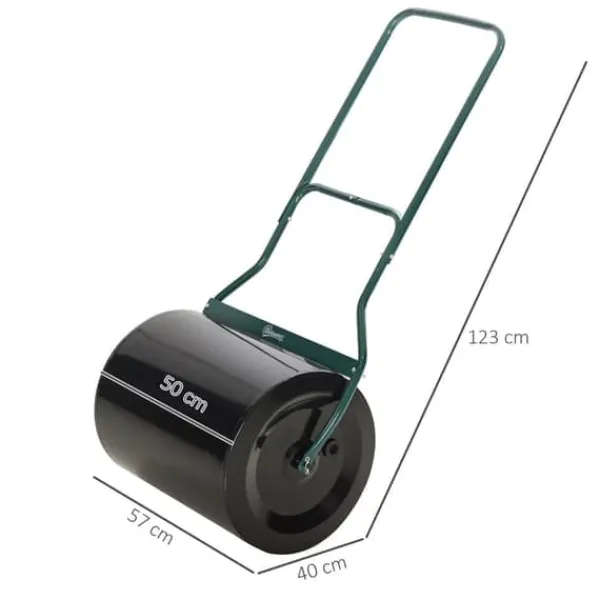 Best Plænerulle Ø40 cm med U-håndtag – 60 L vand/sand, sort stål 57×40×123 cm Haveværktøj