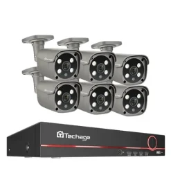 Sikkerhedsmonitorer & Videokameraer^POE Kamera System, 5MP Opløsning, AI Ansigtsgenkendelse, Ingen, 8CH 6 stk Kamera 5MP