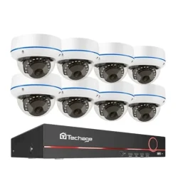Sikkerhedsmonitorer & Videokameraer^POE NVR CCTV-system, 5MP indendørs dome audio IP-kamera, fjernvideo sikkerhed., , None, 8CH NVR and 8 Camera