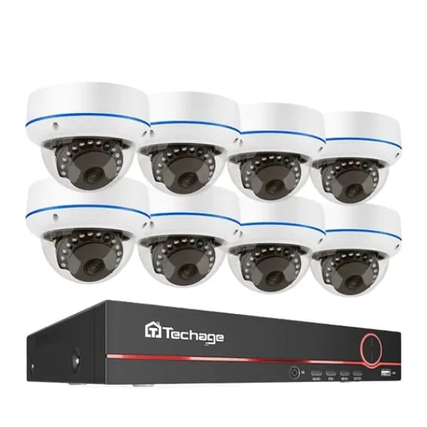 Sikkerhedsmonitorer & Videokameraer^POE NVR CCTV-system, 5MP indendørs dome audio IP-kamera, fjernvideo sikkerhed., , None, 8CH NVR and 8 Camera