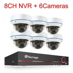 POE NVR CCTV-system, 5MP indendørs dome audio IP-kamera, fjernvideo sikkerhed., , None, 8CH NVR and 6 Camera Sikkerhedsmonitorer & Videokameraer