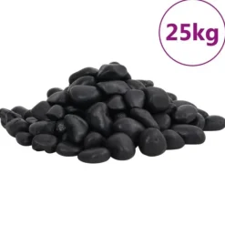 Best Polerede småsten til akvarium og dekoration - 25 kg | Farve: Sort | Størrelse: 2-5 cm Havesten & Trædesten