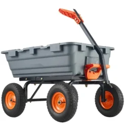 Poly Garden Dump Cart, kraftig yardvogn, 6.48 cu.ft, 1200 lbs, holdbar, alsidig, nem at bruge Haveværktøj