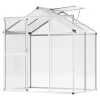 Drivhus^Polycarbonat Drivhus 6 x 4 Ft, Udendørs Walk-in, UV-beskyttelse, robust struktur, nem at samle