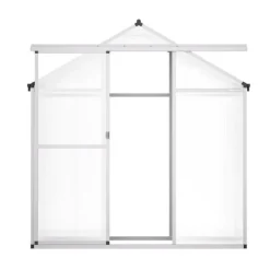 Drivhus^Polycarbonat Drivhus 6 x 4 Ft, Udendørs Walk-in, UV-beskyttelse, robust struktur, nem at samle