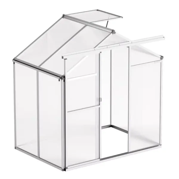 Drivhus^Polycarbonat Drivhus 6 x 4 Ft, Udendørs Walk-in, UV-beskyttelse, robust struktur, nem at samle