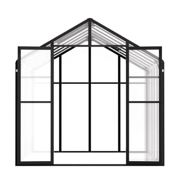 Sale Polycarbonat Drivhus 8 x 12 Ft, Udendørs Walk-in Drivhus, holdbart design, UV-beskyttelse, nem at samle Drivhus