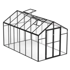 Sale Polycarbonat Drivhus 8 x 12 Ft, Udendørs Walk-in Drivhus, holdbart design, UV-beskyttelse, nem at samle Drivhus