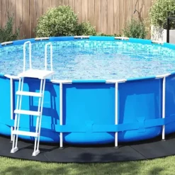 Pool- & Spatilbehør^Pool Bundark i sort Ø 458 cm - Polyester geotekstil til sikkerhed & stil | Farve: Sort | Størrelse: Ø 458 cm