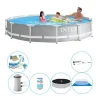 Pooler^Pool combo pakke - Intex Prisme Ramme Rund 366x76 cm