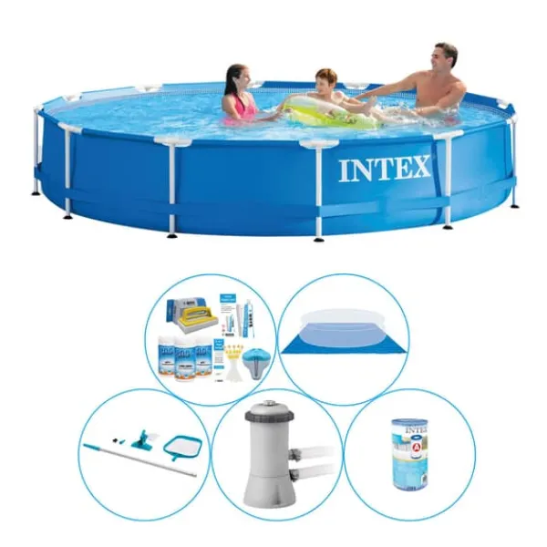 Pooler^Pool combo tilbud - 6 stk - Intex Metalramme Rund 366x76 cm