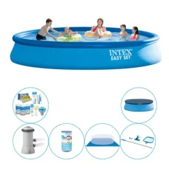 Outlet Pool combo tilbud - Intex Easy Set Rund 457x84 cm Pooler