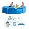 Pooler^Pool med tilbehør - 6 stk - Intex Metalramme Rund 305x76 cm