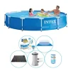 Hot Pool plus tilbehør - 6 stk - Intex Metalramme Rund 366x76 cm Pooler